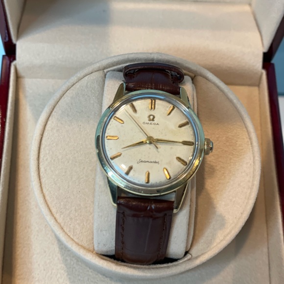 Rare Vintage 1950s Omega Seamaster Swiss Movement Watch Wind Up 18K Gold - Picture 8 of 8